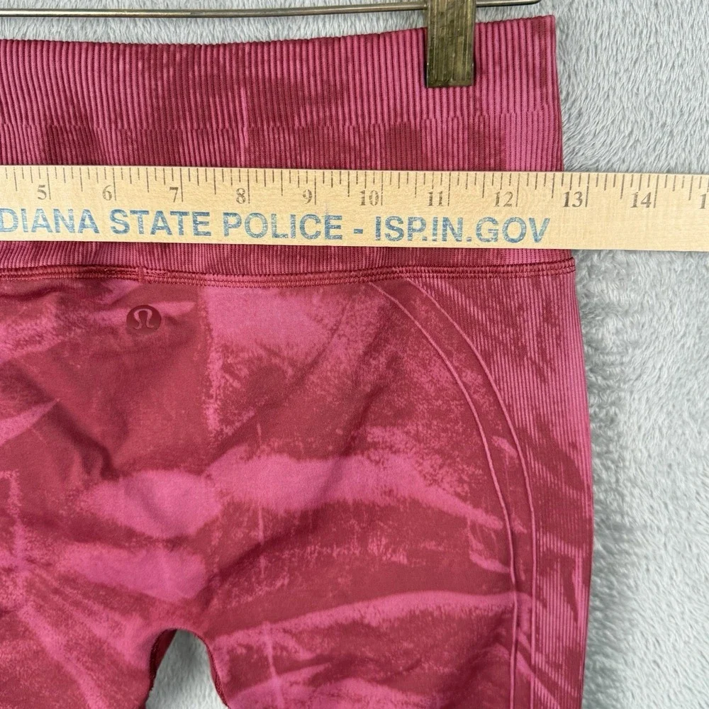 Lululemon Ebb‎ to Street Leggings Womens 6 Pink Tie Dye Gym Compression Cropped